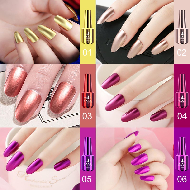 Ownest 12 Colors Mirror Nail Polish Set, Mirror Effect Long Lasting Gorgeous Glossy Manicure Nail Art Decoration, Brilliant Manicure Effect Nail Lacquers Kit-12pcs - Image 3